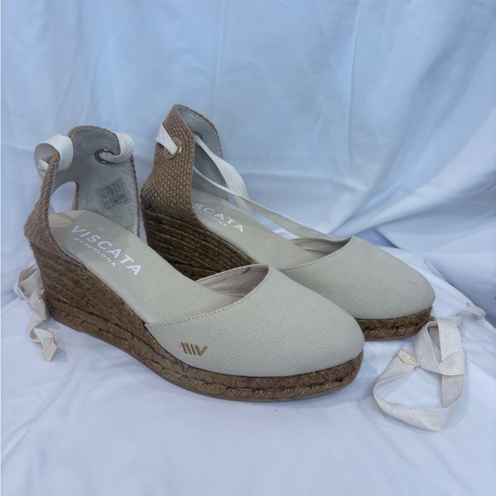 Women's Cream Espadrille Wedges